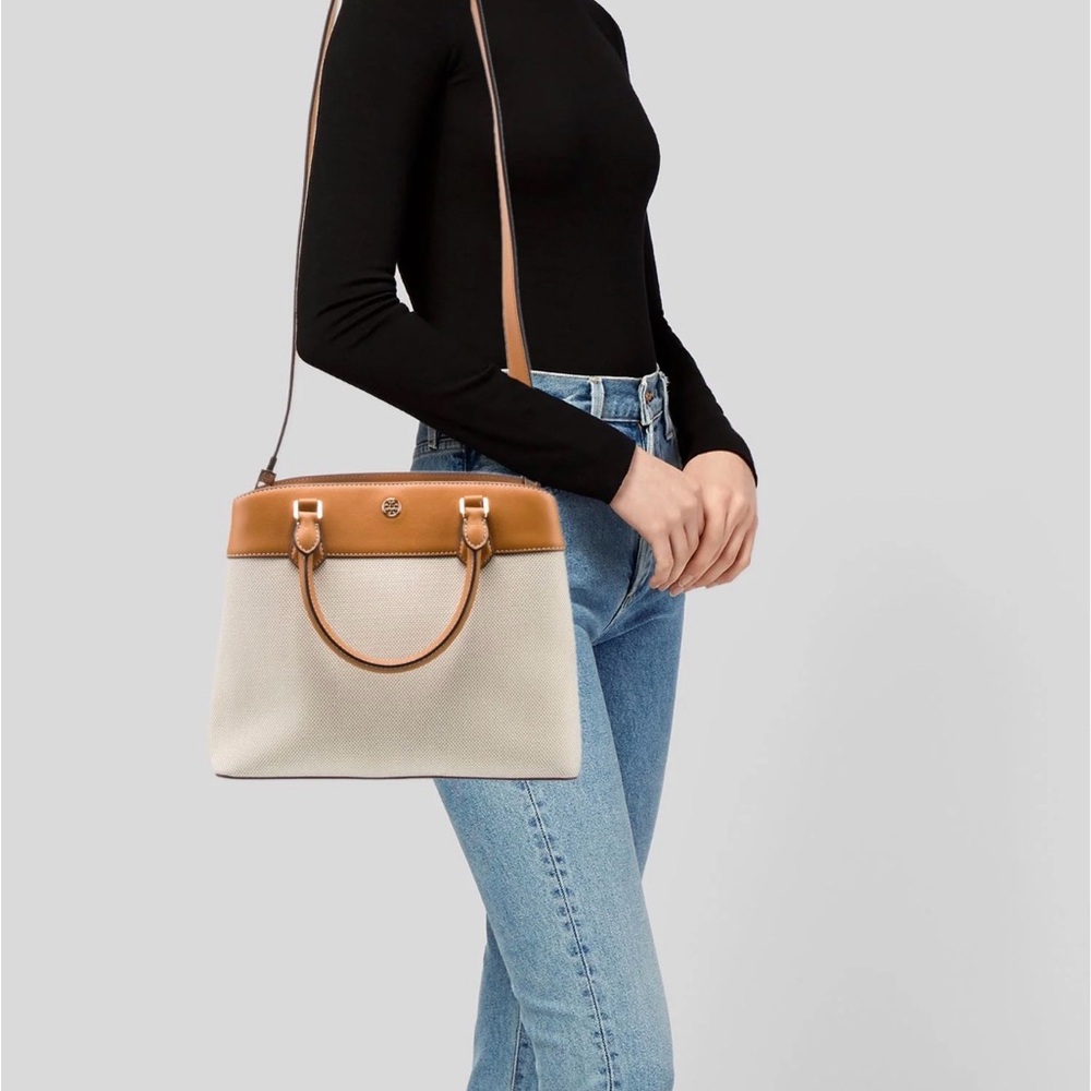Tory Burch Brown and Cream Shoulder Bag‎